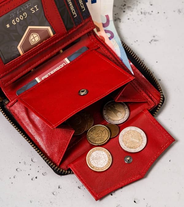 Velká, kožená pánská peněženka na zip - Peterson