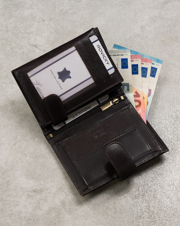 Læder pung til mænd med RFID Protect-system - Rovicky