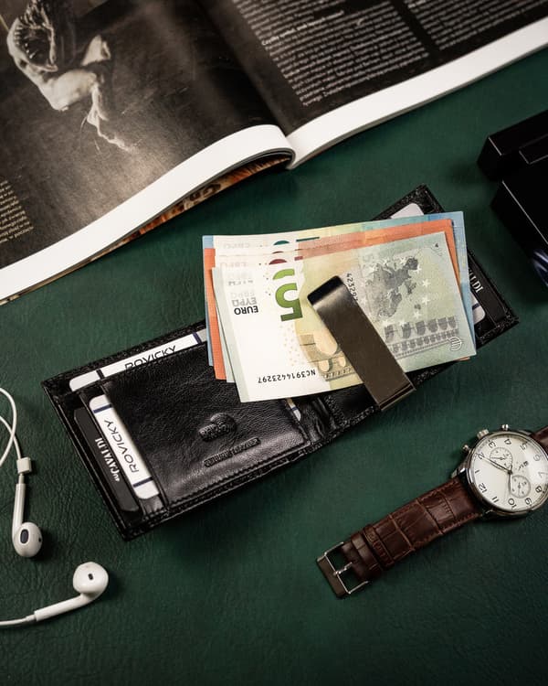 Kožená pánská bankovka se systémem RFID Protect - Cavaldi