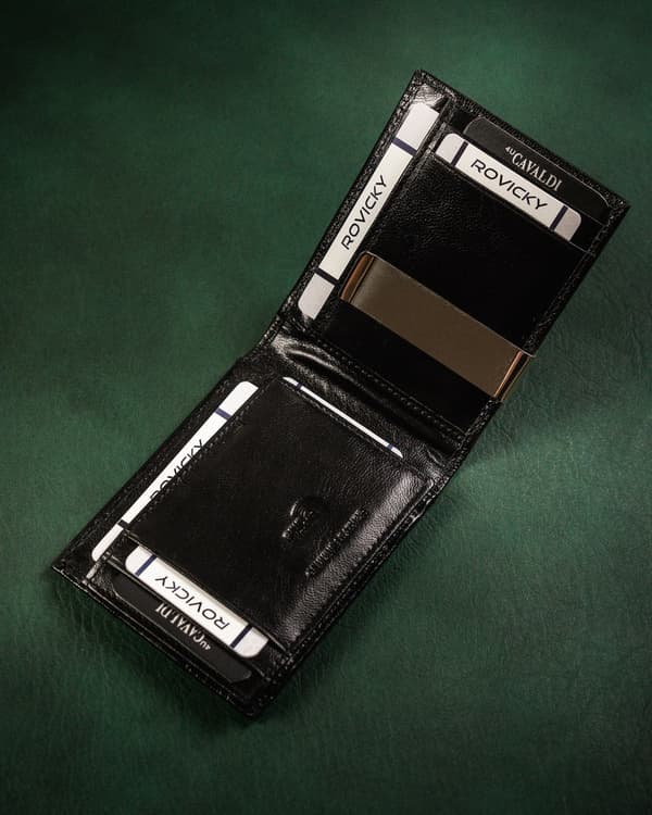 Kožená pánská bankovka se systémem RFID Protect - Cavaldi