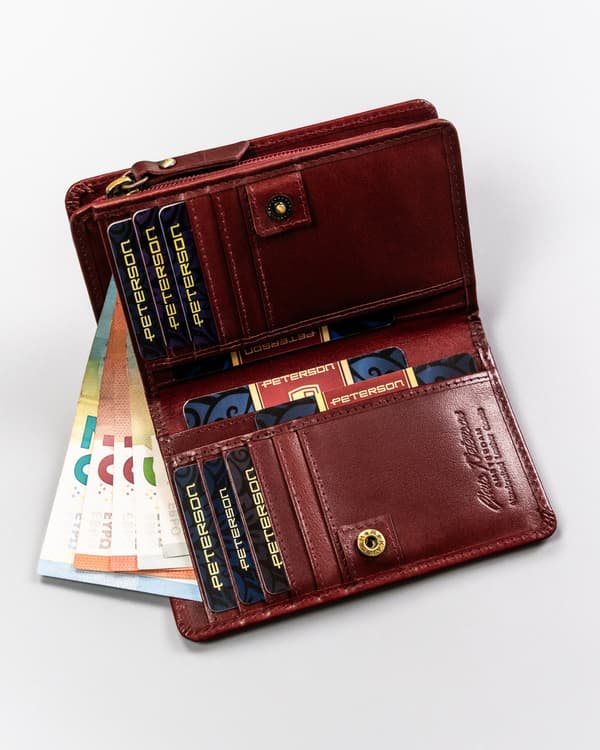 Velká, kožená dámská peněženka s RFID systémem - Peterson