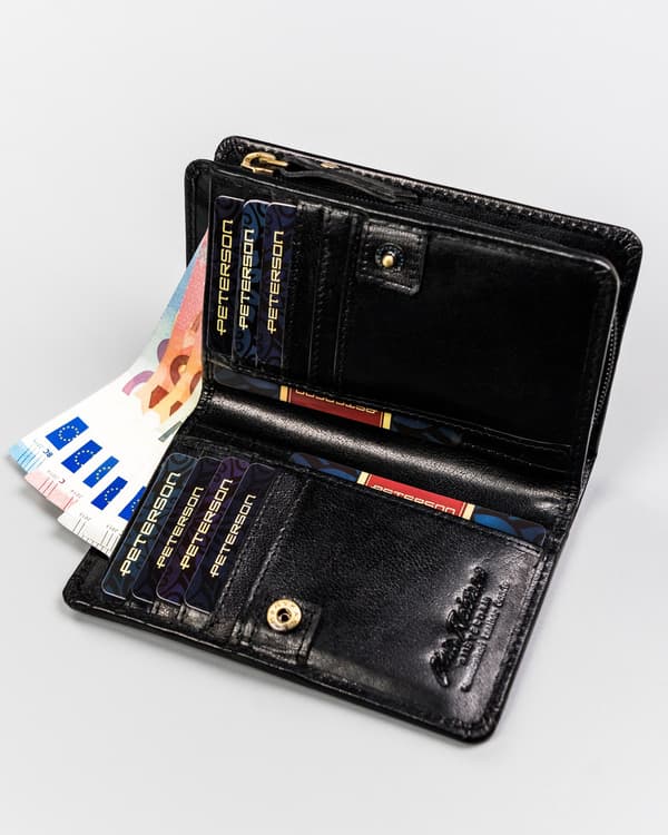 Velká, kožená dámská peněženka s RFID systémem - Peterson