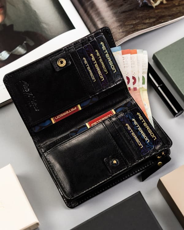 Velká, kožená dámská peněženka s RFID systémem - Peterson