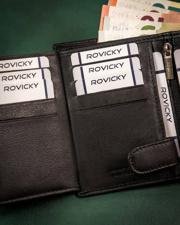 Klasická, kožená pánská peněženka na patentku - Rovicky