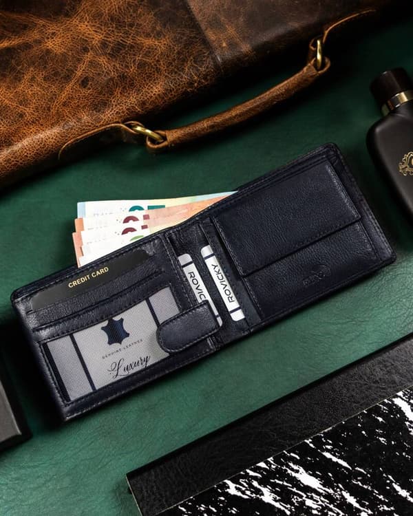 Velká, kožená pánská peněženka s RFID systémem - Rovicky
