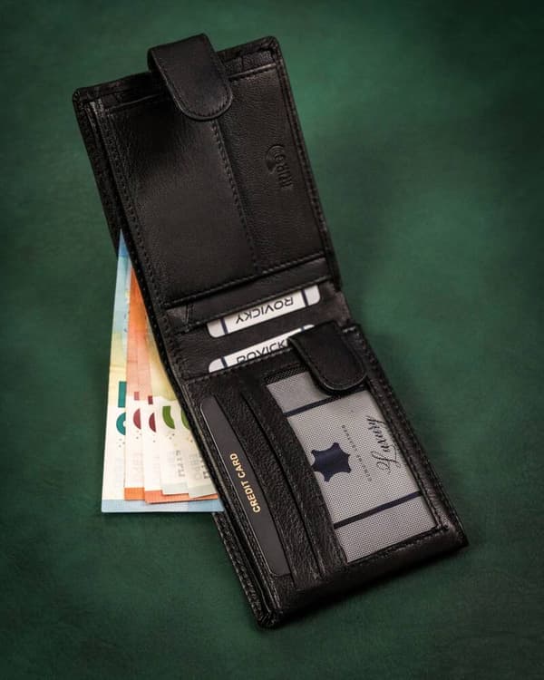 Velká, kožená pánská peněženka na patentku - Rovicky