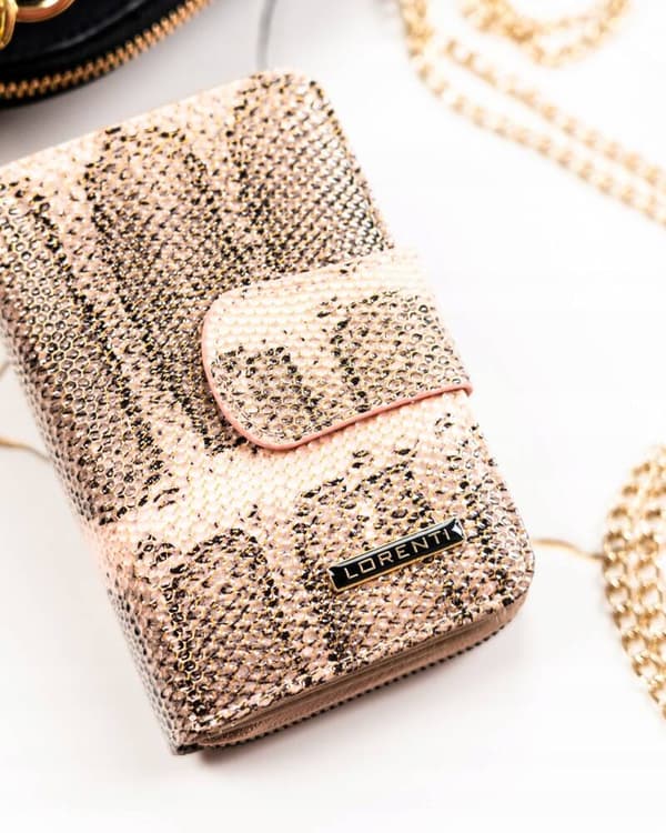 Dámská kožená peněženka se systémem RFID Protect, zapínání na patentku - Lorenti