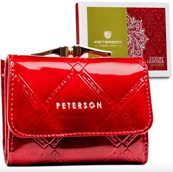 Malá, kožená dámská peněženka s háčkem a zapínáním - Peterson