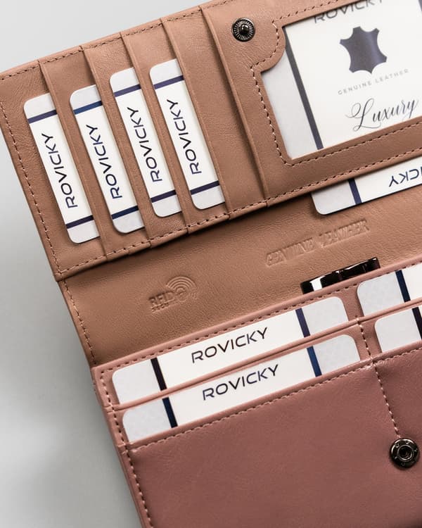 Velká dámská peněženka z přírodní a ekologické kůže - Rovicky