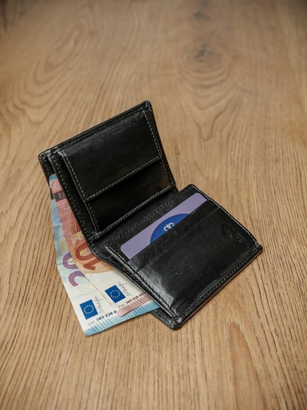 Vertikální pánská peněženka z hladké přírodní kůže, RFID Stop ochrana - Pierre Andreus