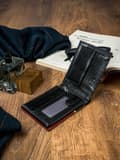 Miniatyrbillede 7 af 10: Vandret tofarvet herrepung lavet af naturligt læder HQ - Rovicky