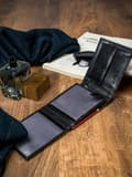 Miniatyrbillede 8 af 10: Vandret tofarvet herrepung lavet af naturligt læder HQ - Rovicky