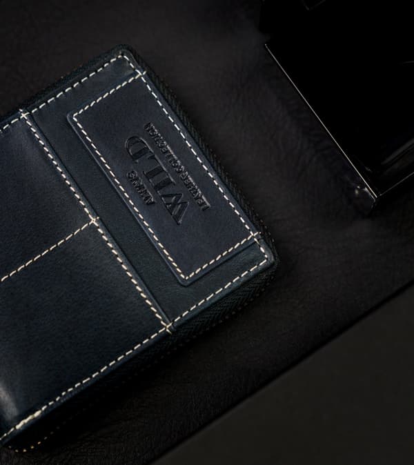 Kožená hranatá pánská peněženka se zipem v retro stylu, RFID - Always Wild