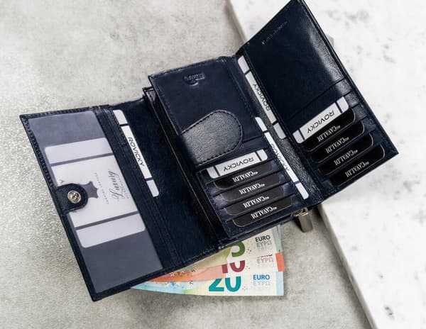Stor damepung i læder med RFID-system - 4U Cavaldi
