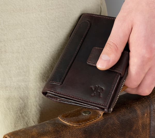 Miesten nahkalompakko retrotyyliin - Rovicky