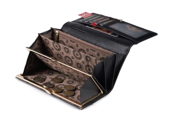 Velká dámská kožená peněženka s RFID náušníkem - Peterson