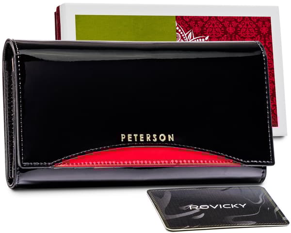 Velká dámská kožená peněženka s RFID náušníkem - Peterson
