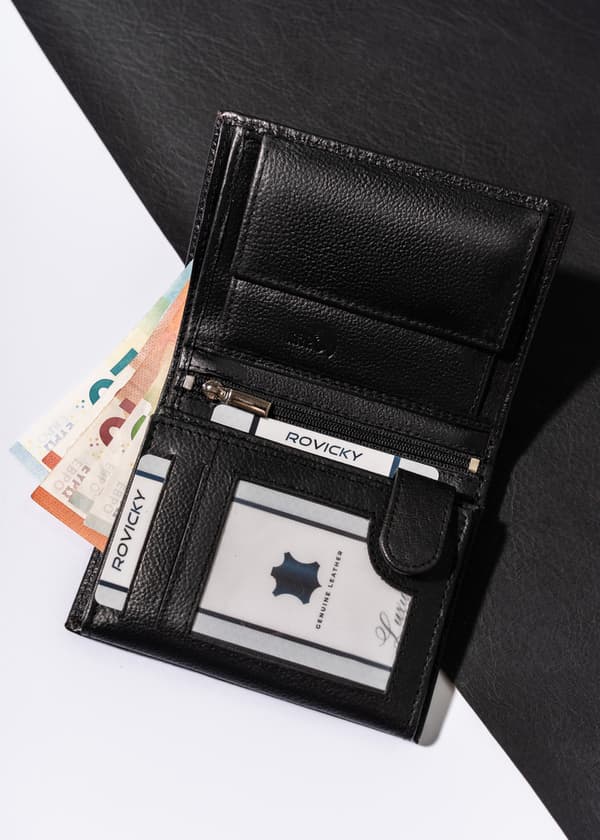 Mænds læderpung med RFID Protect-kortbeskyttelse