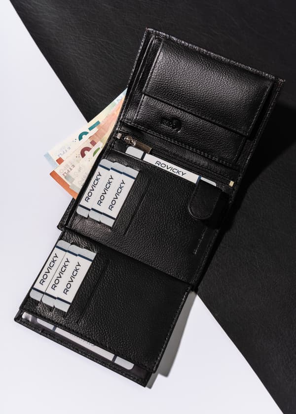 Mænds læderpung med RFID Protect-kortbeskyttelse