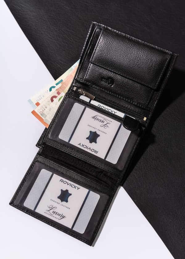 Mænds læderpung med RFID Protect-kortbeskyttelse