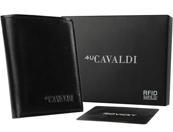 Stor læderpung med Stop RFID-beskyttelse - Cavaldi