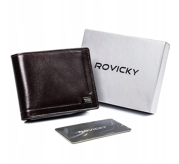 Læder, forlænget RFID pung til mænd - Rovicky
