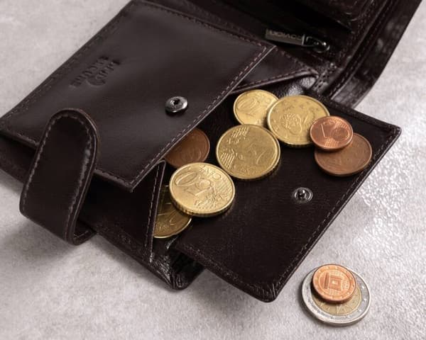 Læder pung til mænd med tryklås - Rovicky