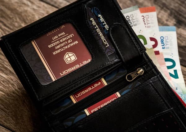 Vertikální pánská peněženka z přírodní kůže RFID - Peterson