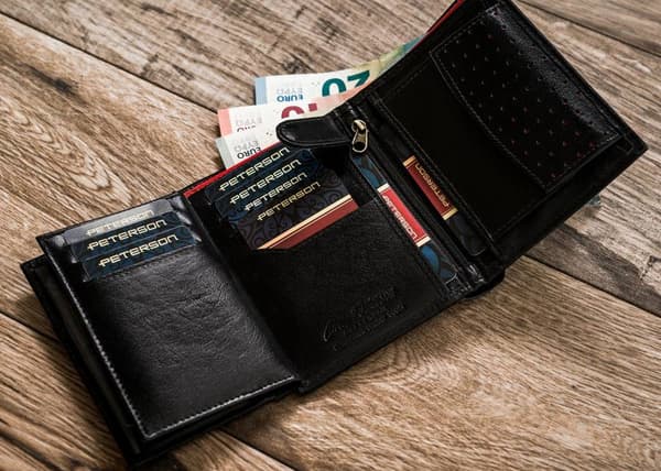 Vertikální pánská peněženka z přírodní kůže RFID - Peterson