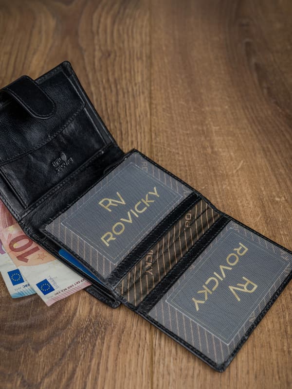 Kožená peněženka na karty s elegantním prošíváním - Rovicky