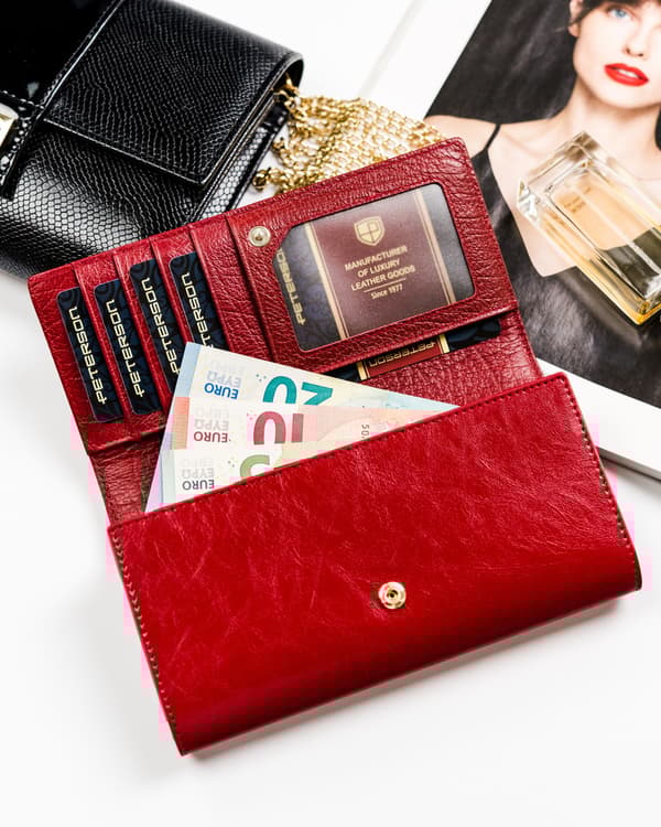 Kožená dámská peněženka na karty s RFID ochranou - Peterson