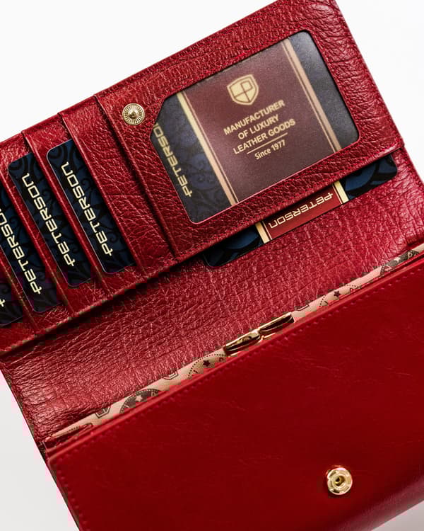 Kožená dámská peněženka na karty s RFID ochranou - Peterson