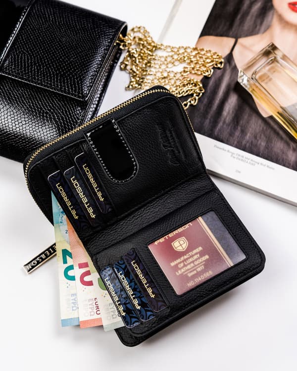 Malá RFID dámská kožená peněženka - Peterson