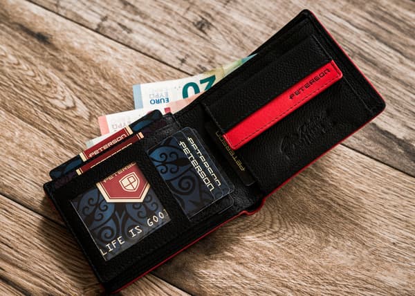 Pánská kožená sportovní peněženka s ochranou RFID kartou - Peterson