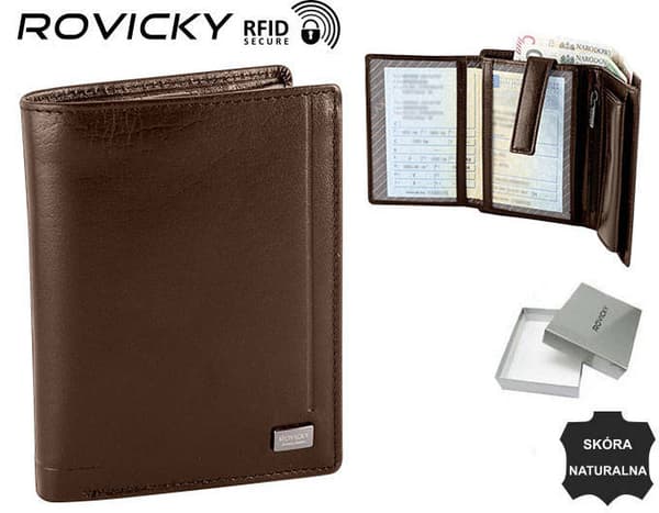 Velká, kožená pánská peněženka bez zapínání - Rovicky