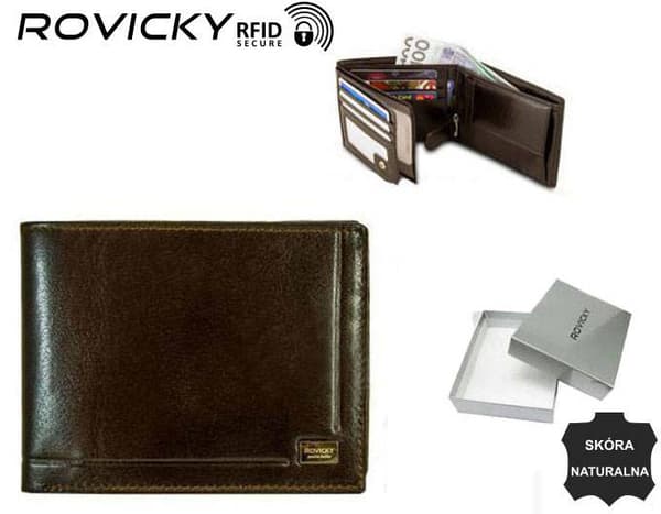 Kožená pánská peněženka s RFID systémem - Rovicky