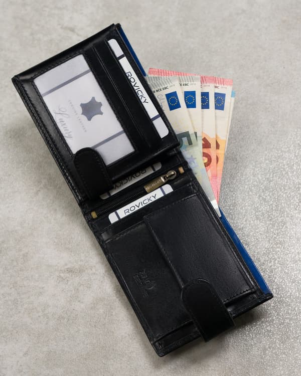 Kožená pánská peněženka s kapsičkou na registrační list - Rovicky
