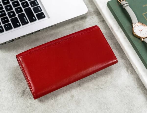 Prostorná, horizontální dámská peněženka z přírodní kůže s RFID systémem - Cavaldi