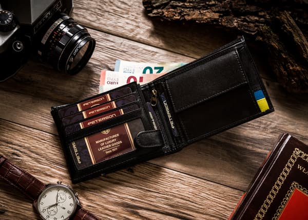 Vlastenecká kožená peněženka s barvami Ukrajiny - Peterson