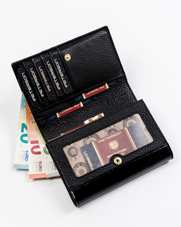 Elegant damepung med RFID-mønster af slangeskind - Peterson