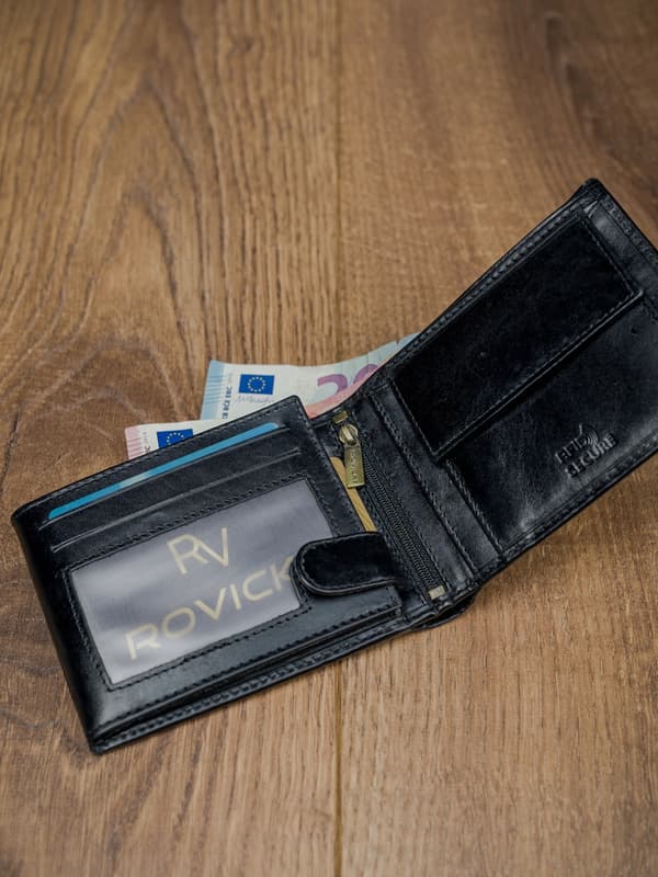 Læder pung til mænd med RFID-system - Rovicky