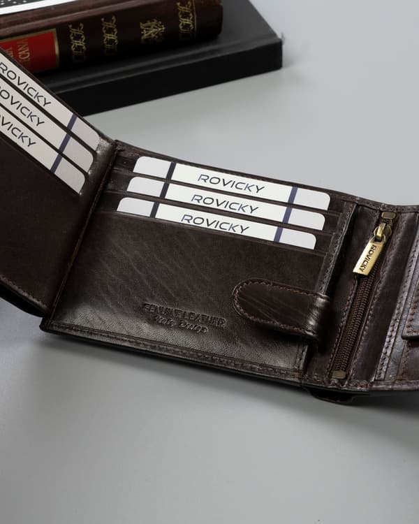 Elegant pung til mænd med anti-skimming membran - Rovicky