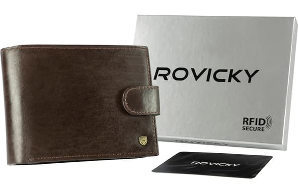 Elegant pung til mænd med anti-skimming membran - Rovicky