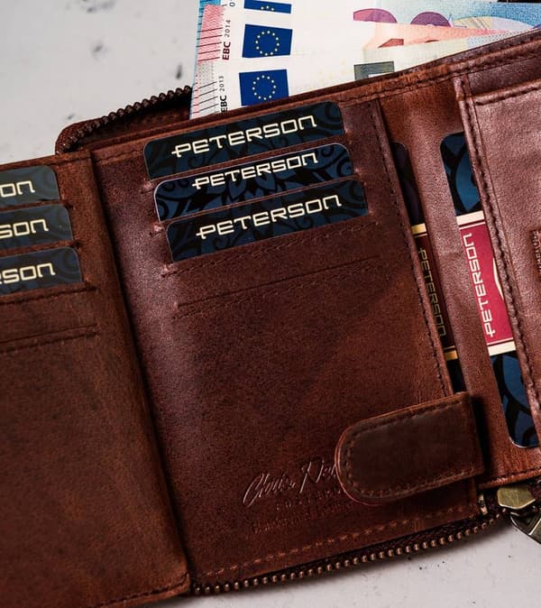 Pánská kožená peněženka na zip - Peterson