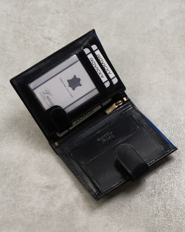 Mænds læderkortpung med RFID Protect - Rovicky