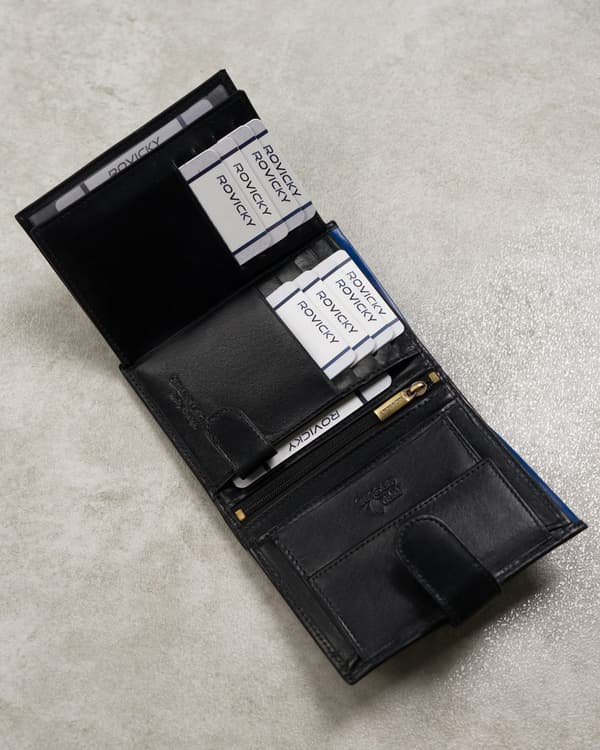 Mænds læderkortpung med RFID Protect - Rovicky