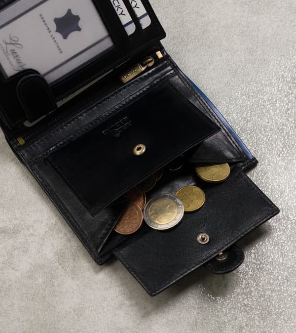 Mænds læderkortpung med RFID Protect - Rovicky