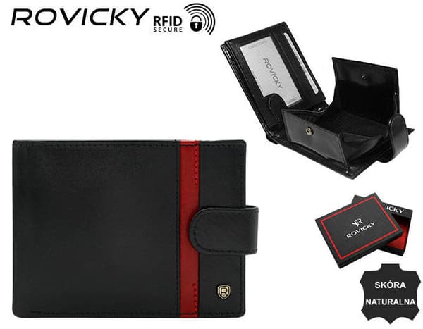 Velká pánská kožená peněženka na patentku - Rovicky