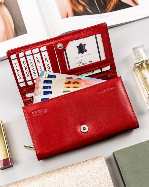 Velká, kožená dámská peněženka s RFID systémem - Rovicky
