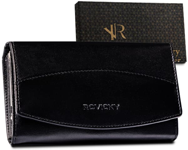 Dámská kožená peněženka s vyraženou klopou - Rovicky